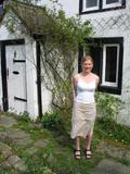 Sarah outside Fold Cottage